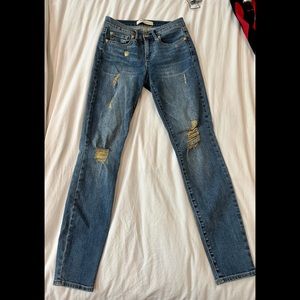 GAP Gold Accented Ripped Skinny Denim Jeans